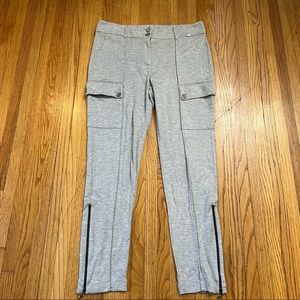 St. John Sport Sz 10 Gray Zip Ankle Sweat Pant Cargo Pocket